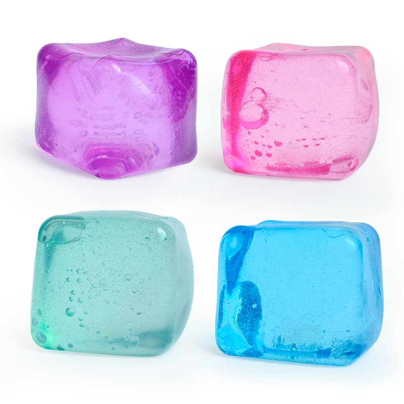 Replacement NeeDoh 4Pcs Ice Cube Squishy Toys -Stress Relief Cube Sensory Toy for Kids & Adults - Image 4