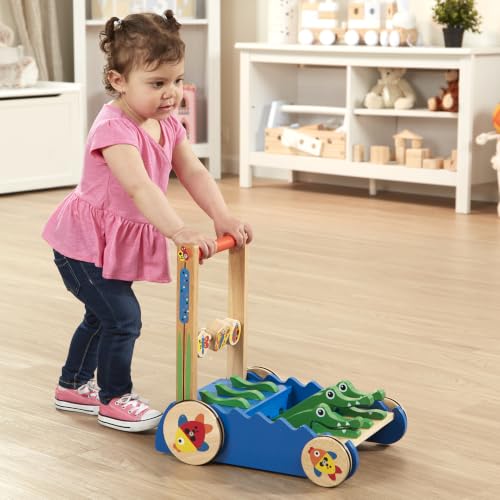 Melissa & Doug Deluxe Chomp & Clack Alligator Wooden Baby Push Toy - image 2