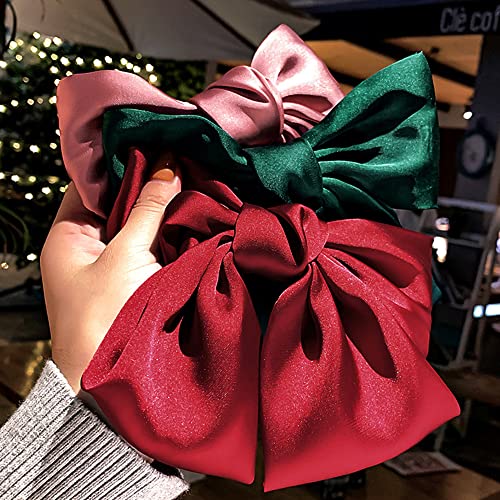 Big Hair Bows For Women 6 Inch Cute Hair Clips Bows Clips For Girls Ribbon Hair Barrettes Satin Polished Bowknot Hair Accessories For Women Ladies(6 Pack) #TOP4