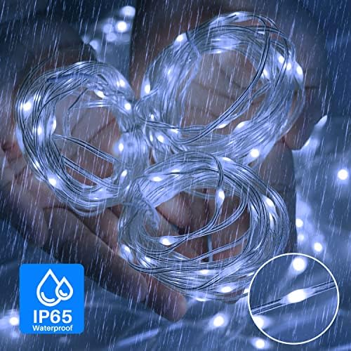 MDEDL Curtain Fairy Lights, 3mx3m 300 LED Christmas Window Lights for Bedroom with Remote, Timer, Adjustable Brightness, String Lights for Christmas, Garden, Party, Wedding Decorations (White)