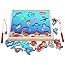 TOWO Wooden Fishing Game-Magnetic Fishing Puzzles with Numbers Jigsaw Puzzle- Sea Creatures Kids Fishing Game Educational Toy