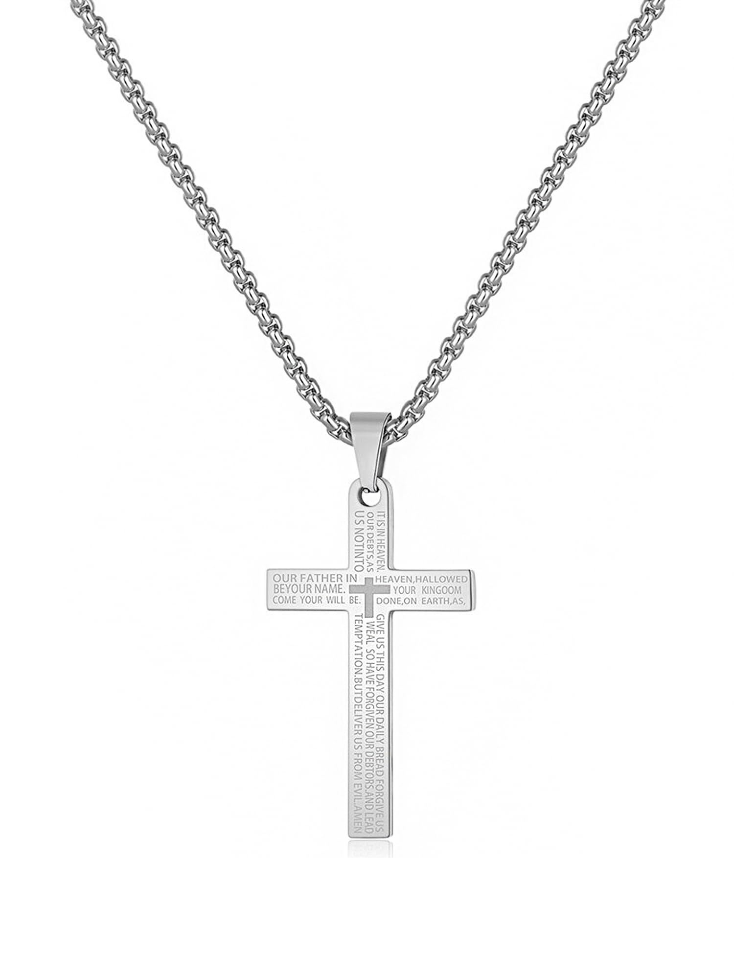 Yellow Chimes Pendant for Men and Boys Silver Pendants For Men | Stainless Steel Cross Pendant Necklace Chain for Men | Birthday Gift for Men and Boys Anniversary Gift for Husband