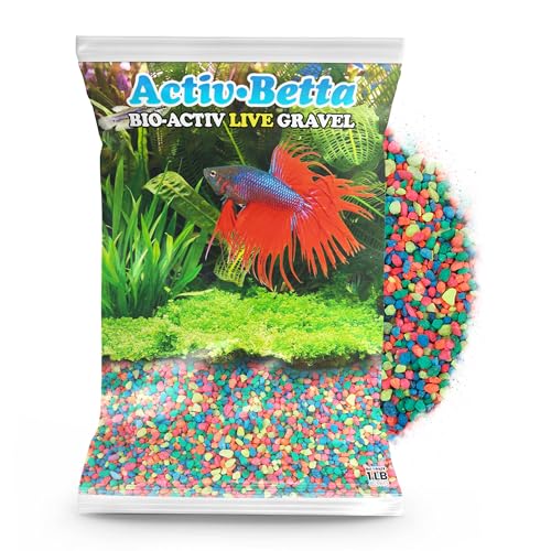 Image of Activ Betta Rainbow Aquarium Gravel - 1 lb - Natural Freshwater Substrate with Live Beneficial Elements - Instant Cycling, Easy Maintenance