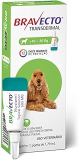 Bravecto® Cães Transdermal 500mg - Antipulgas e Carrapatos - Cães de 10 a 20kg - 1 Pipeta 1,79ml - MSD Saúde Animal