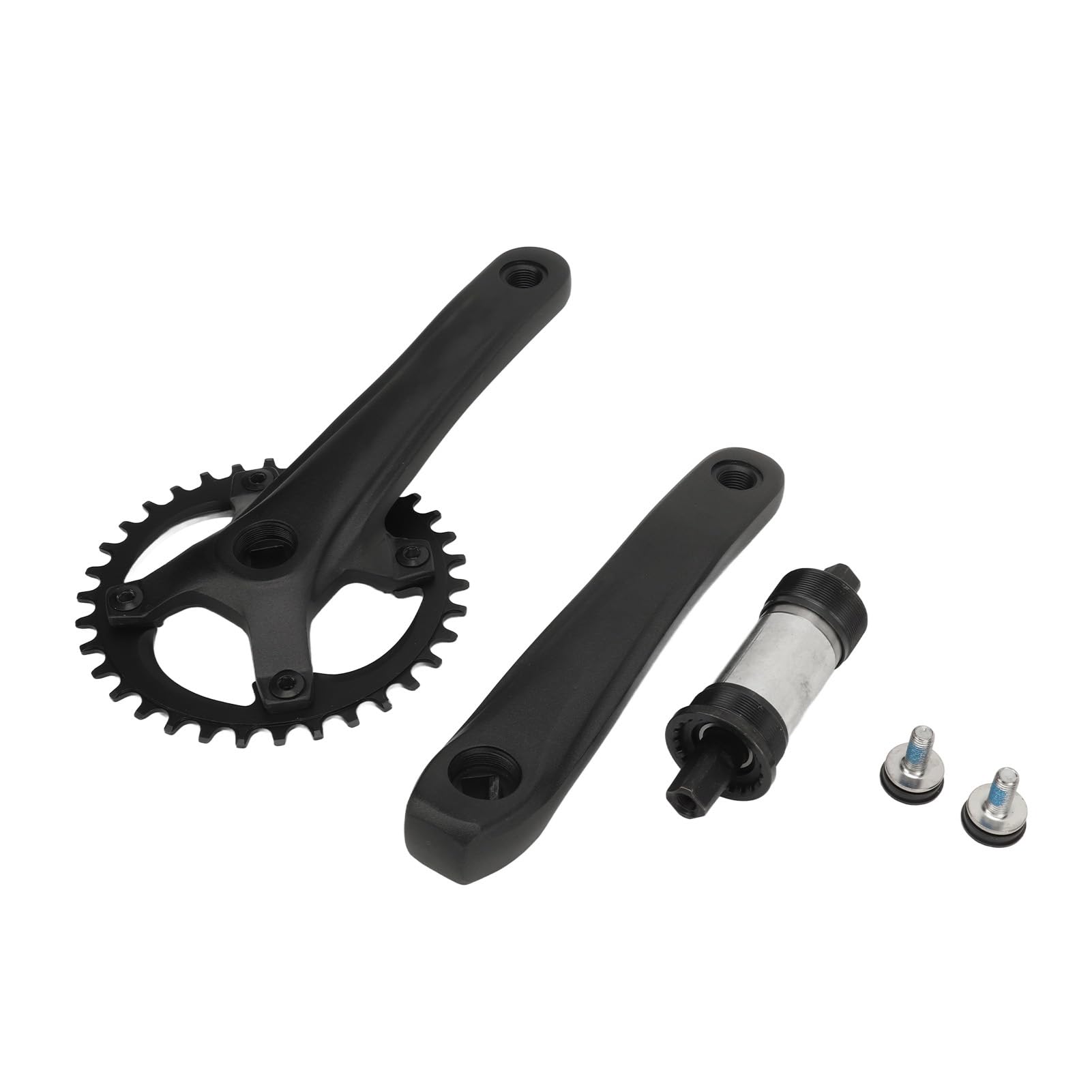 Bewinner Mechanizm Korbowy do Roweru Górskiego ze Stopu Aluminium 34T 104BCD Mechanizm Korbowy z Kwadratowym Otworem, Dodatni łańcuch Ujemny Pojedyncza Tarcza 7-12 Części do Konwersji Prędkości