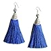 MHZ JEWELS Blue Big Long Drop Earrings Generous Dangle Beaded Tassel Earring for Women Girls