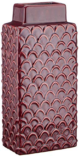 Homemania Vaas Elegant II, decoratief, voor voorwerpen, wit, blauw, van porselein, 20 x 20 x 36 cm