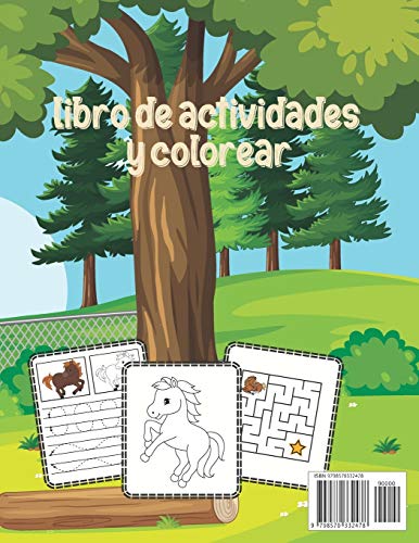 Caballos Libro de actividades: Un libro divertido con más de 80 actividades (colorear, laberintos, e