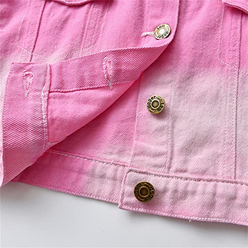 Lapel Gradient Denim Jacket for Toddler Boys Windproof Button Down Long Sleeve Coats Kids Girls Cute Casual Shirts3