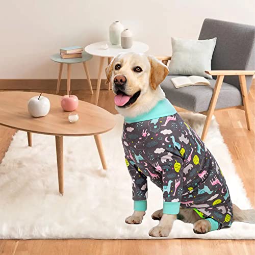 Image of kzrfojy Dog Recovery Suit for Dogs After Surgery Female Male Medium Large Dog Neuter Spay Onesie for Shedding Prevent Licking Surgical Wound Dog Cone Alternative Giraffe