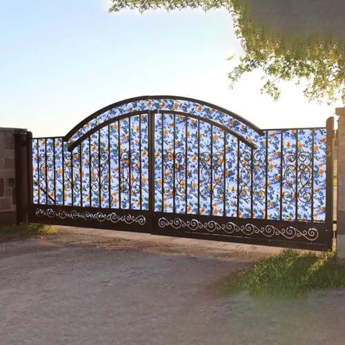 Image of MAHIRA Polypropylene Gate Sheet Car Parking Sheet | Grill Sheet | Gate Covering Sheet | Balcony Safety Sheet | Privacy Sheet, Multicolor Flower Printed Design UV Resistant (3 feet x 20 feet)