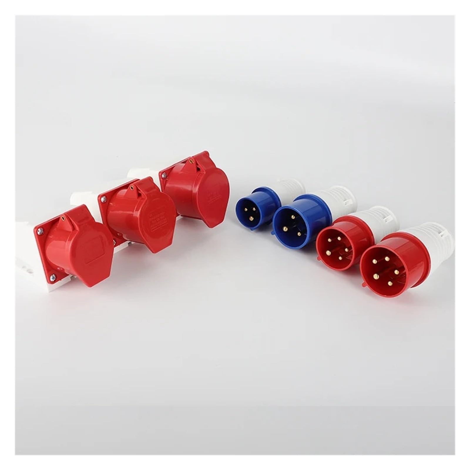 Industrial plug and socket waterproof connector 3PIN 4PIN 5PIN 16A/32A IP44 waterproof electrical connection wall mount socket(16A Plug,20 Pcs,5 Pin)