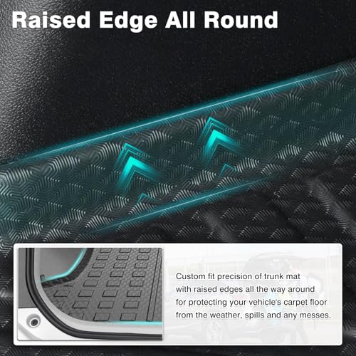 Image of Mixsuper Custom Fit Cargo Liner for 2010-2011 Toyota Prius Base, 2012-2015 Toyota Prius Two /Three /Four /Five, All Weather Rear Cargo Trunk Mat Black