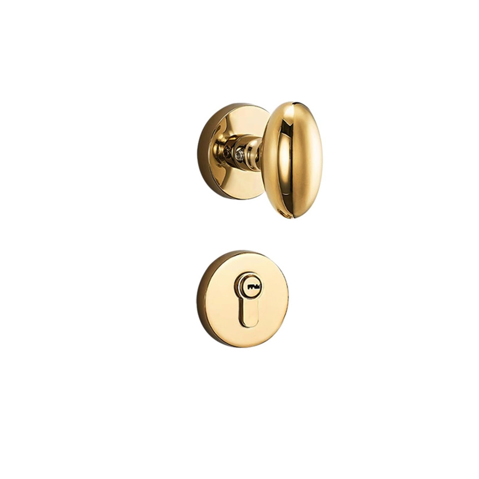 NYRXRYTCA Door Lock Goose Egg Solid Wood Split Lock Magnetic Silent Indoor Bathroom Oval Bedroom Home Wooden Door Lock(PVDGolden plating)