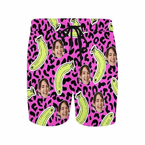 Personalized Mens Swim Trunks Funny Custom Beach Shorts with Face, Customized Wife Girlfriend Photo Board Shorts Gifts