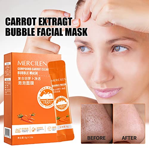 Fahxnvb Carrot Bubble Mask Compound-Acid Carrot Foam Facial Mask, Carrot Foam Smear Mask Deep Cleansing Shrink Pores Moisturizing Hydrating, Controlling Oil Remover Blackheads & Acne #TOP6