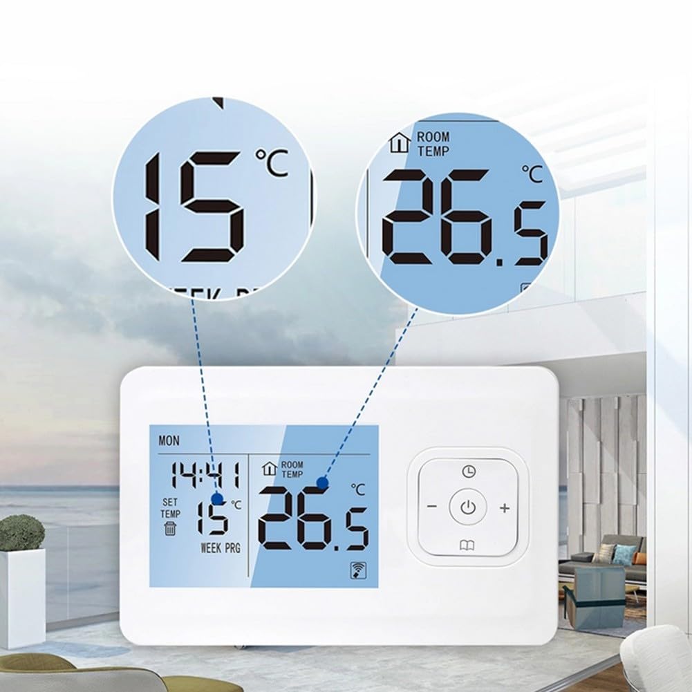 Thermostat intelligent sans fil pour Tuya, ME901H Contrôleur de température WiFi avec contrôle par application téléphonique pour chauffage programmable