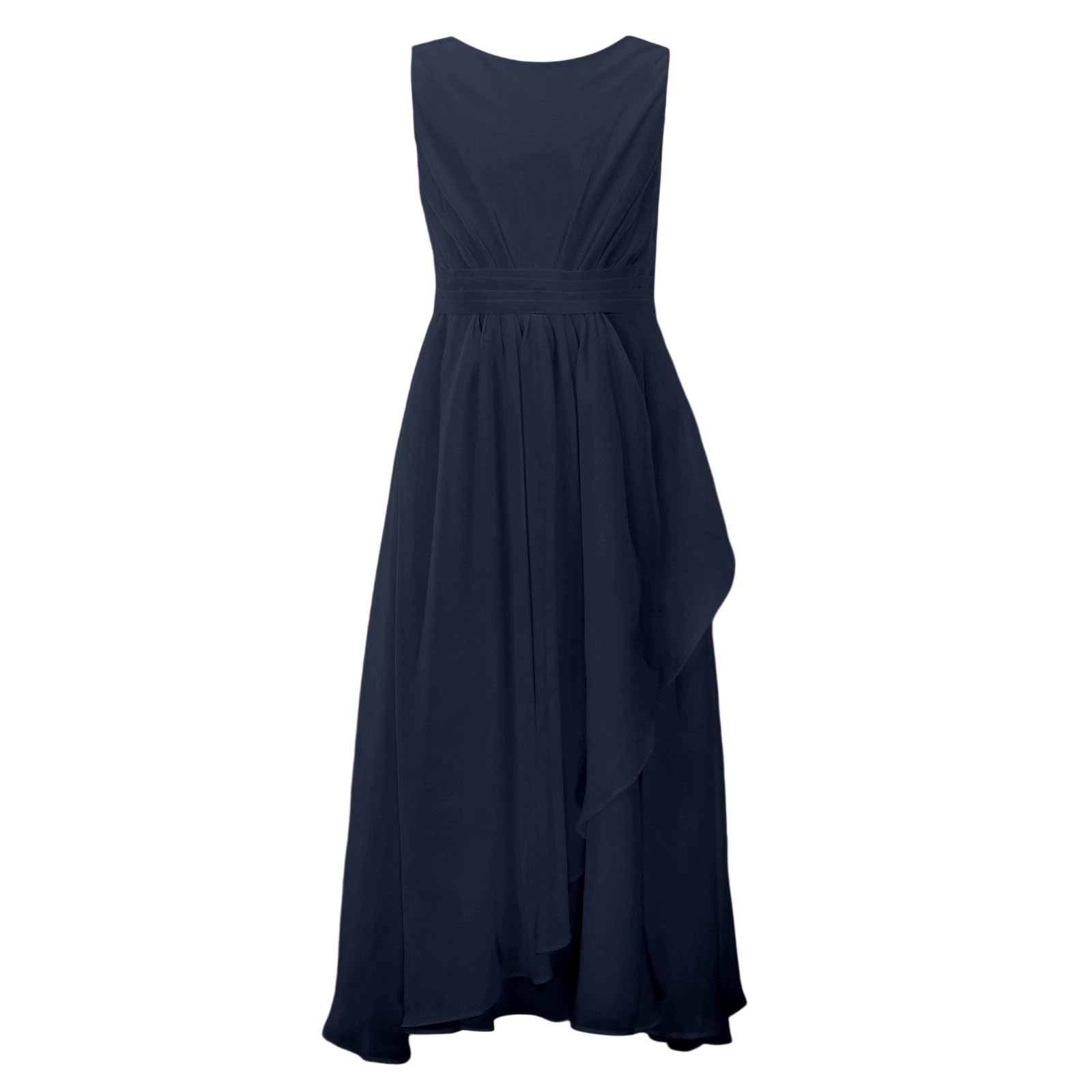 Generisch Elegante abito da bambina senza maniche, con scollo rotondo, adatto per esibizioni, matrimoni, eventi all'aperto, creazione elegante senza maniche, perfetto per la primavera
