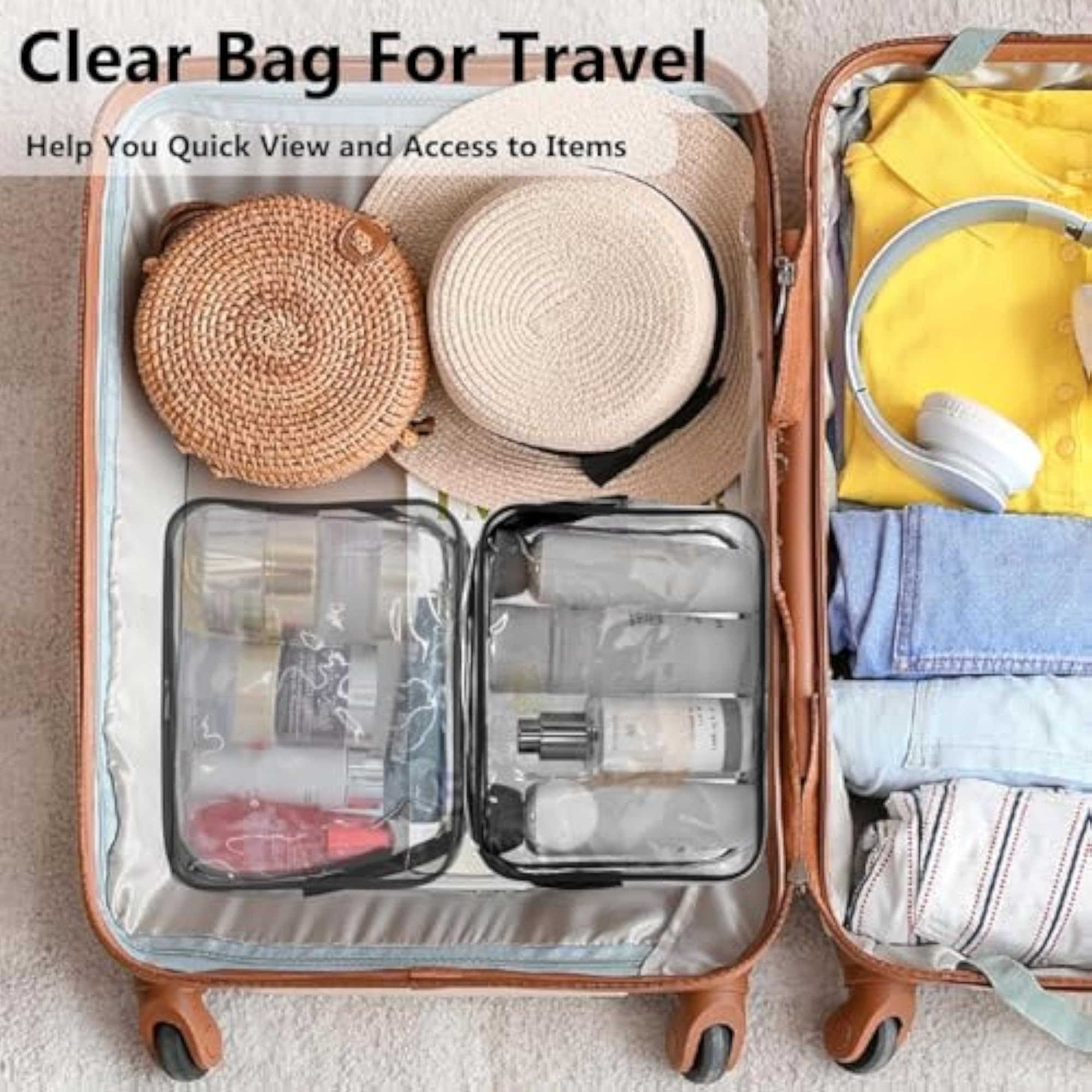 Toiletry Bag with Zipper Travel Luggage Pouch