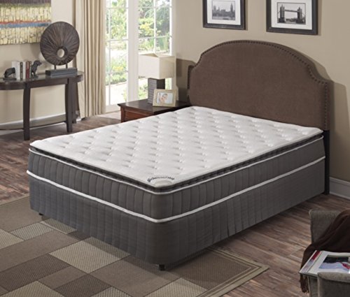 Continental Sleep10-Inch Medium Firm Foam Encased Pillowtop Pocketed Coil Innerspring Fully Assembled Mattress, Good For The Back, Twin Size