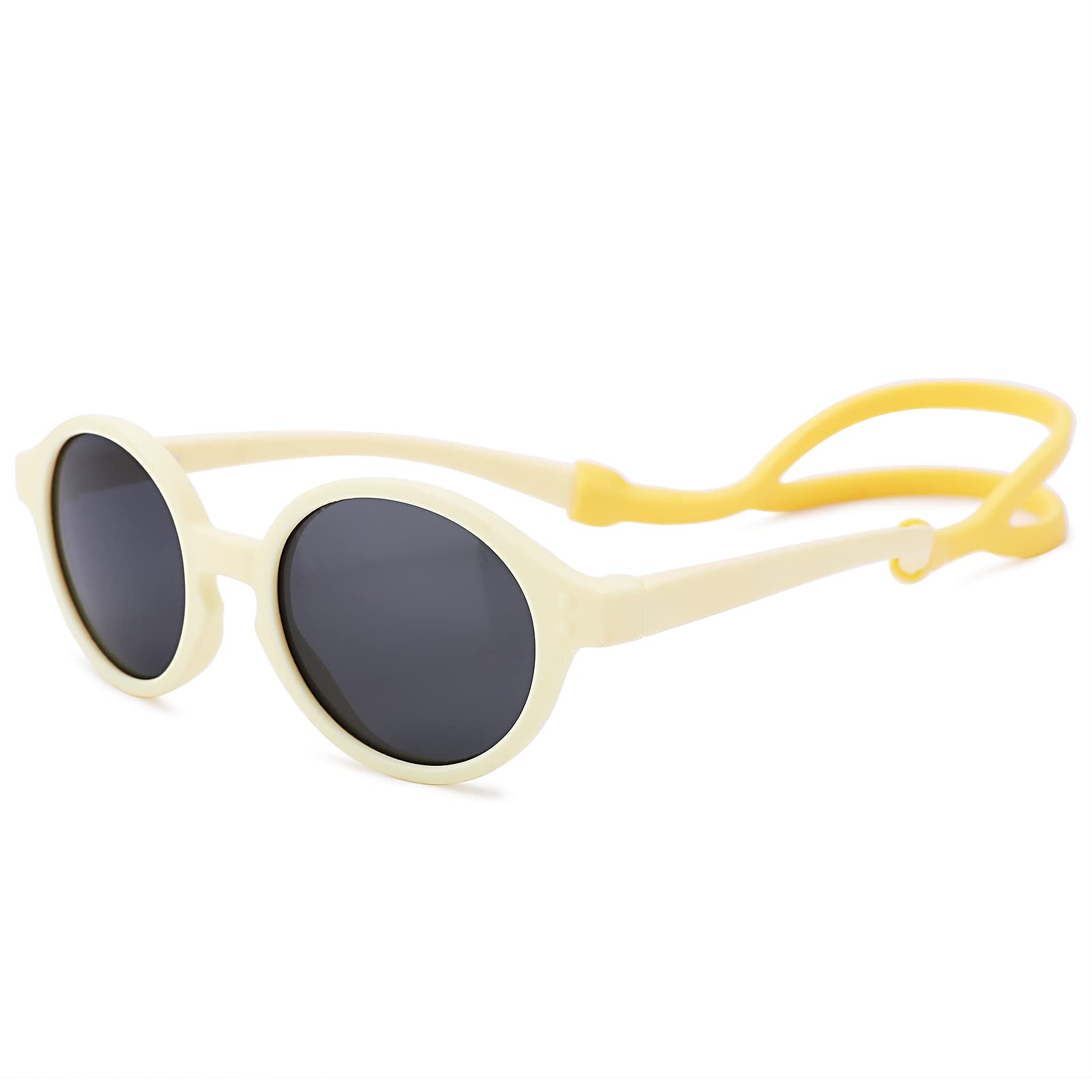 COASION Baby Polarized Sunglasses with Strap Adjustable TPEE Flexible Frame for Toddler Girls Boys Age 0-36 Months