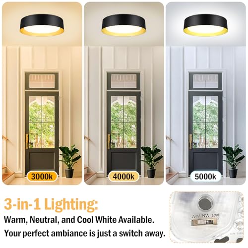 Image of BrightHome Flush Mount Ceiling Light, 13in Modern Ceiling Light 3 /4 /5000K