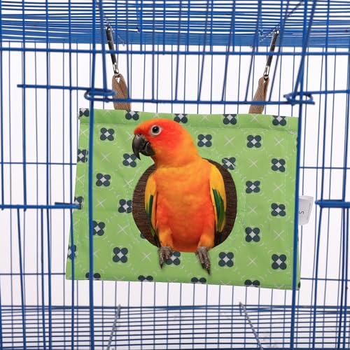 Image of KAMA BRIDAL Bird Nest Hanging Hammock Summer House Cage Tent for Small Pets Parrot Parakeet Myna Pigeon Parakeet Lovebird Nest Perch Stand Swing