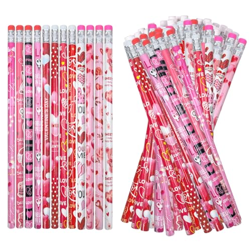 Lápices de San Valentín con goma x48 miniatura 1