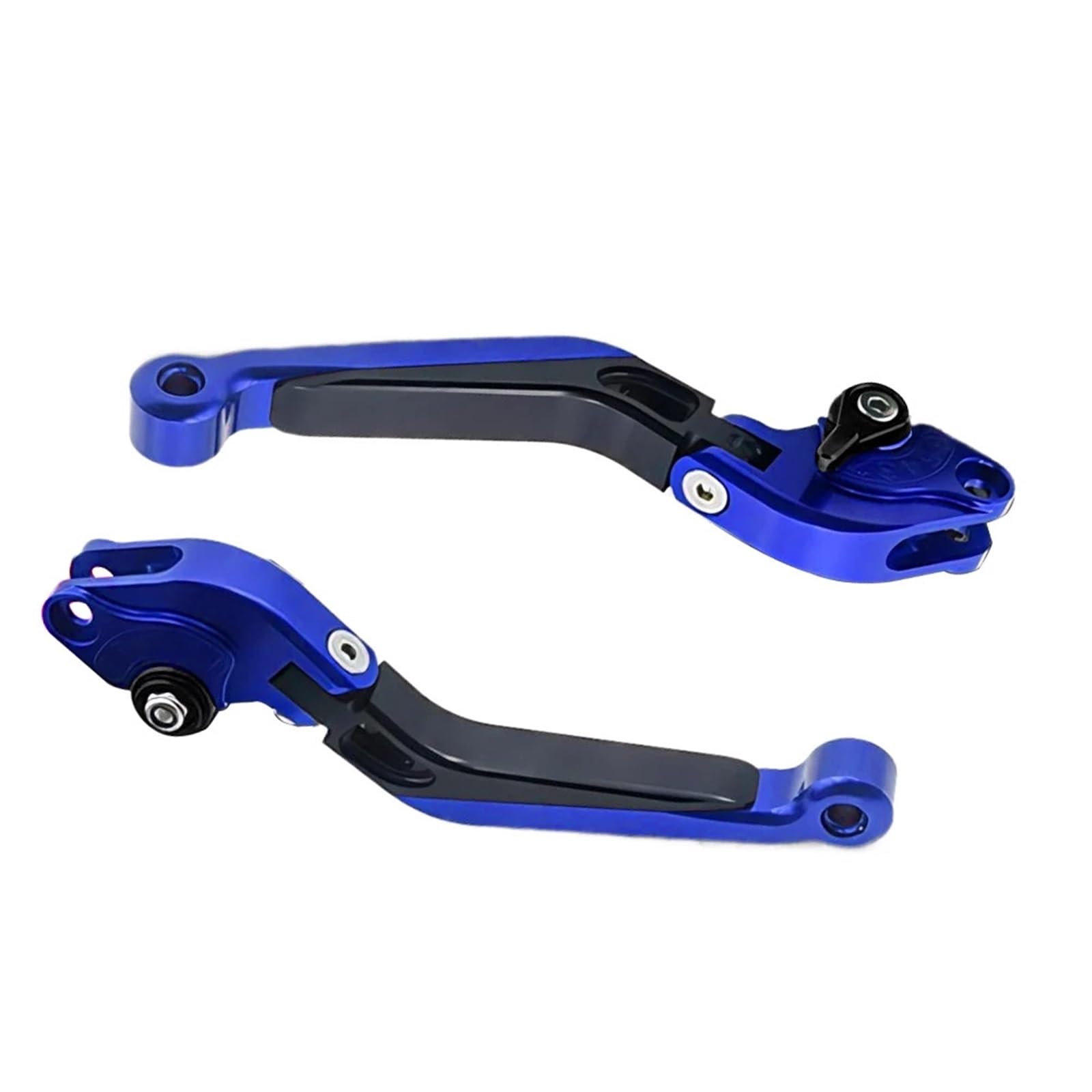 OZHXXCA 1 Pair Motorcycle Brake Clutch Lever Handle 6 Gear Positions Adjustable Aluminium Alloy Blue Black
