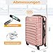 KESSER® Reisekoffer 120L Großer Hartschalen Koffer Inkl. Kofferwaage + Gepäckanhänger | Trolley Gepäck Rollkoffer Zahlenschloss 4 Rollen ABS-Hartschale Teleskopgriff, 75x50x32cm, Himbeerrosa