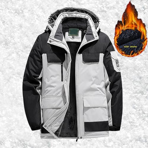 Generisch Men's Plus Size Winter Coat Ski Jacket Warm Wool Jacket