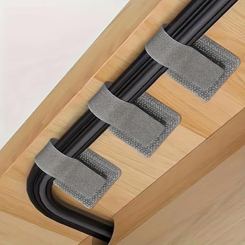 50 Clips Organizadores de Cables de Nylon para Oficina y Hogar, Reutilizables, Gris miniatura 1