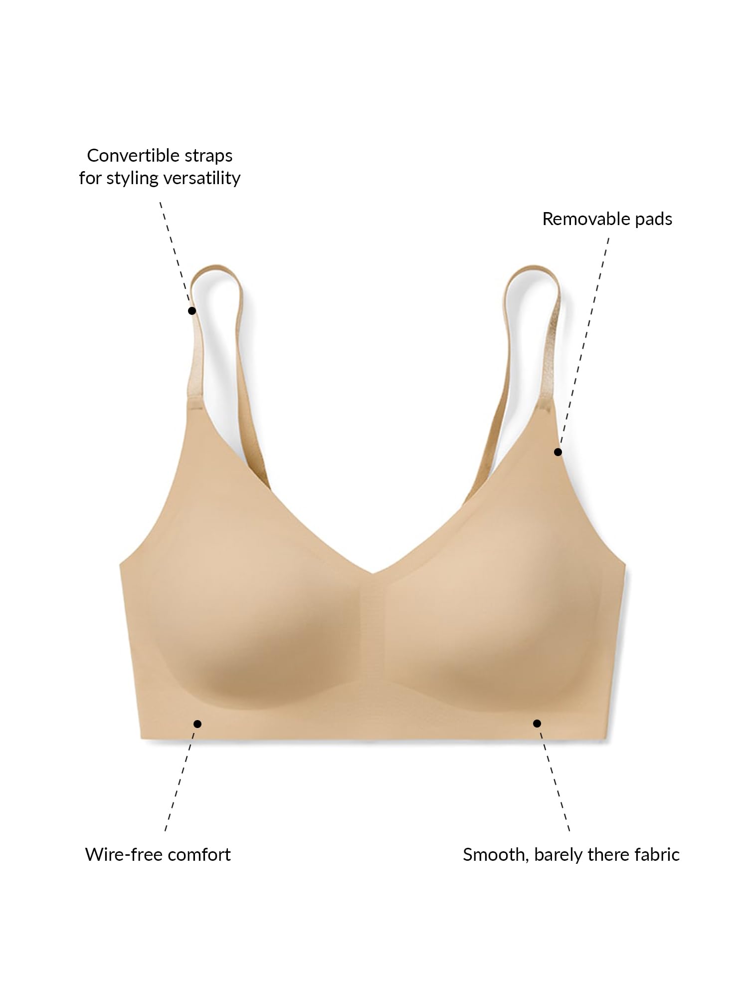 True & Co Damen True Body Triangle Convertible Strap Bra BH