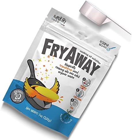 FryAway Super Fry Cooking Oil Solidifier, Solidifies up to 20 Cups - Plant-Based Cooking Oil SolidifierPowder that Turns Used Oil to Hard Oil and Organic Waste - Easy to Use, Made in the USA