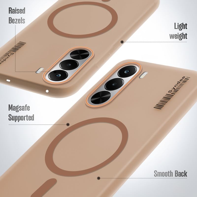 Image of Mr. Case Back Cover for Realme P4x 5G Sleek Frosted Translucent Back Only Compatible with Wireless Magnetic Accessories | Anti-Scratch Shockproof Phone Case - Brown