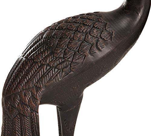 Cast Aluminum Cranes For Yard Garden Sculpture Pair Statue - Upright And Preening Standing Crane Heron Couple Sculpture Set, Bronze #TOP4