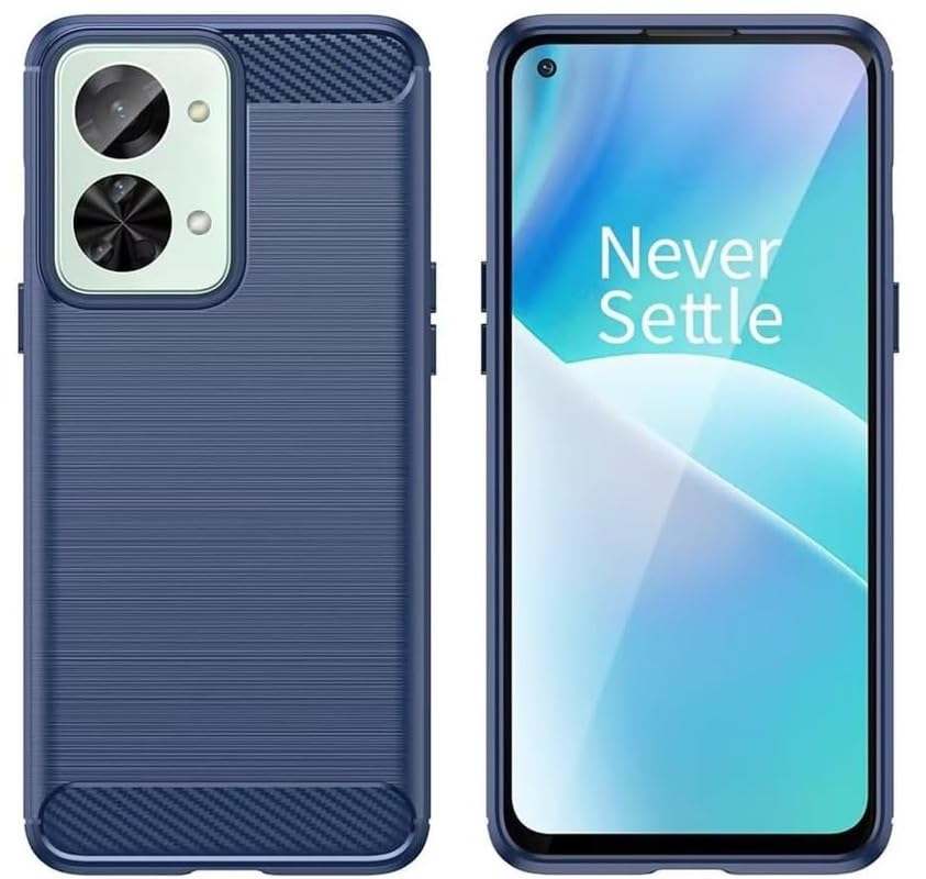 Image of NPRC Hybrid Ultra Slim Protective Case TPU Non-Slip Carbon Fiber Texture Shockproof Case Cover for Oneplus NORD 3 - Blue