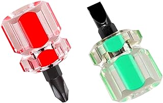 Buspoll Sewing Machine Screwdriver Ultra Short Screwdriver Tool - One Flat Head and One Phillips Screwdriver for Sewing Projects