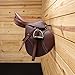 EASY-UP Collapsible Wooden Wall Mounted Saddle Rack | Convenient Collapsible Design | Fits English & Dressage Saddles | Exquisite Wood & Metal Blend | Color Medium Brown