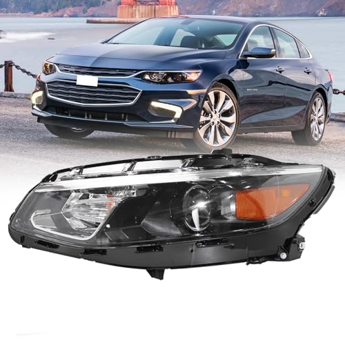 SHINESELL 2016 2017 2018 Malibu Headlights LH Headlight Assembly Compatible with Chevy Malibu 2016-2018 Halogen Headlamp Replacement Left Driver Side GM2502426