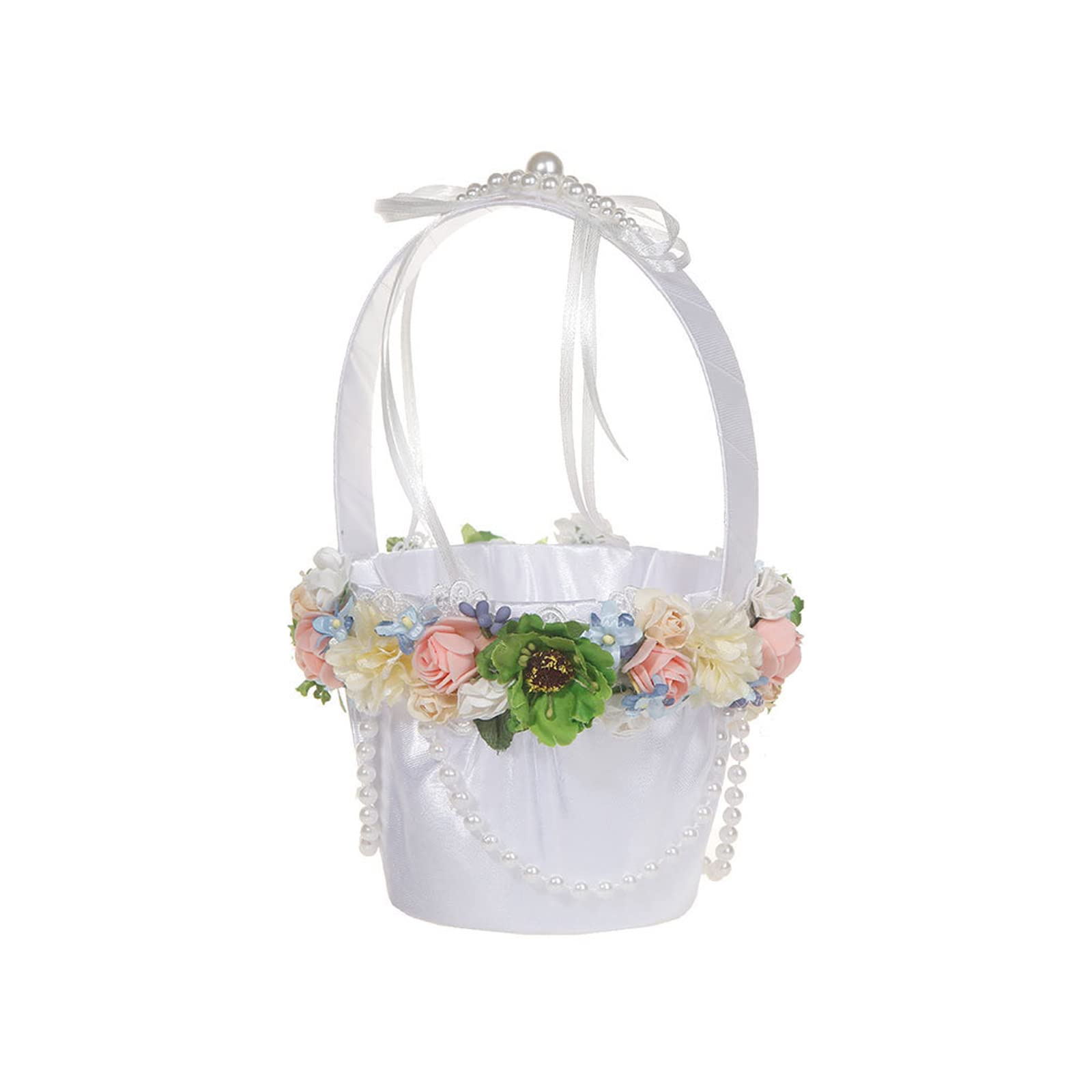 Lot De 2 Paniers Blancs Pour Filles De Fleurs Pour Mariage