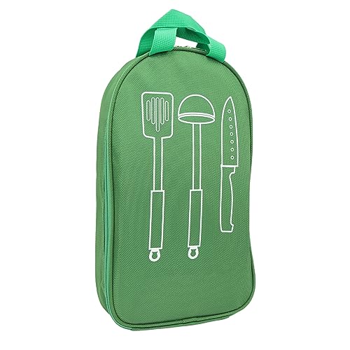 Haofy Bolsa de Almacenamiento de Las Ollas Campamento Duraderas con Múltiples Compartimentos para Excursiones, Mochila y Barbacoa Jardín, Hecha Poliéster (Green)