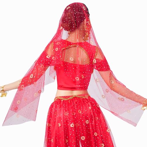 Wuchieal Women's Belly Dance Tribal Face Veil With Halloween Costume Accessory Cosplay Veil2