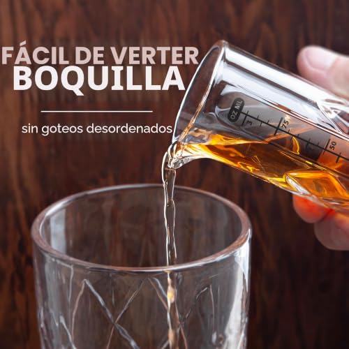 Vaso medidor de cóctel Final Touch tallado en cristal Yarai doble de 100 ml 6
