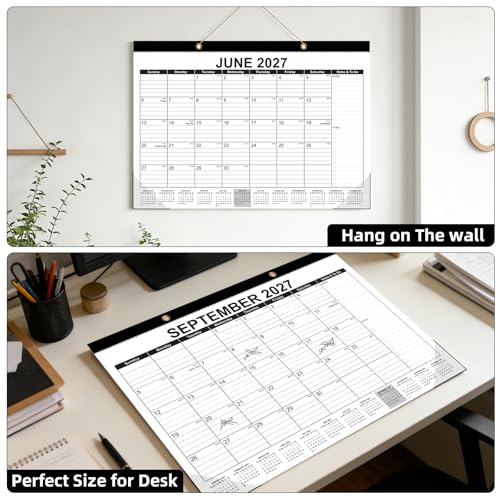 Image of Tcamp Desk Calendar 2026-2027, Large Desktop /Wall Monthly Calendar