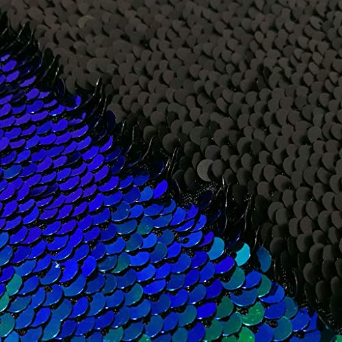 Pardecor Sequin Fabric by The Yard 1 Yard Iridescent Green to Black Mermaid Reversible Sequin Fabric Flip up Glitter Fabric Two Tone Sequin Fabric for Sewing Wedding Dress Pillow Decor