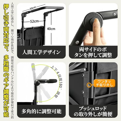 NODIBRO NODIBRO 屋根付き キャリーワゴン プッシュ・プル両用ハンドル STT-LV8A-LYC の商品画像 5