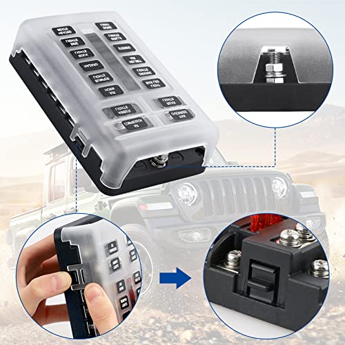12 V ATO Fusibile Box Automotive 12 Slot Fusibile
