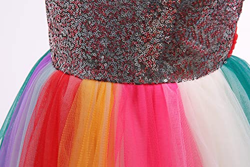 Glamulice Flower Girl Rainbow Tulle Dress A Line Princess Wedding Bridesmaid Party Holiday Birthday Tutu Dresses4