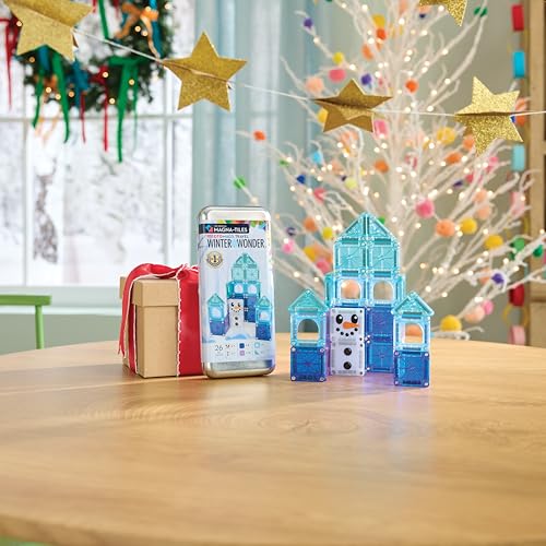 Image of MAGNA-TILES microMAGS Winter Wonder Travel Set 26-Piece Magnetic Construction Set, The Original Magnetic Building Brand